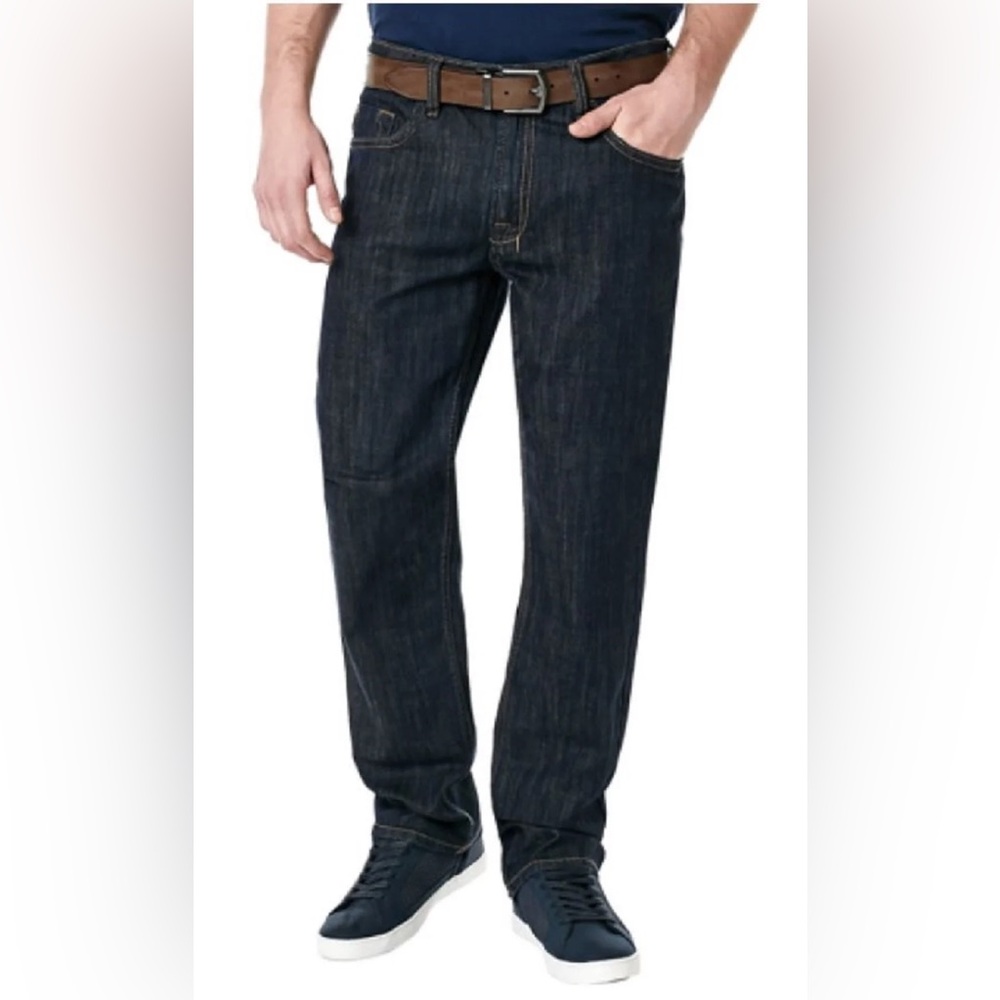 Buffalo David Bitton Jeans Mens 34x30 Blue Straight Stretch Driven X Basic Dark